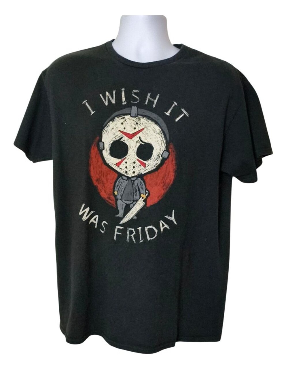 Friday The 13th Mens L Tee Black I Wish It Was Friday Graphic Fandom Streetwear